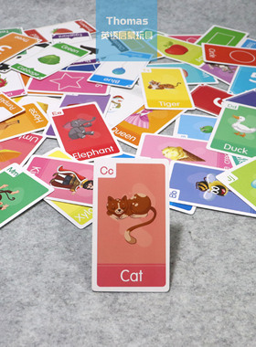 跨境英语启蒙Flashcard字母闪卡数字颜色形状认知卡儿童早教