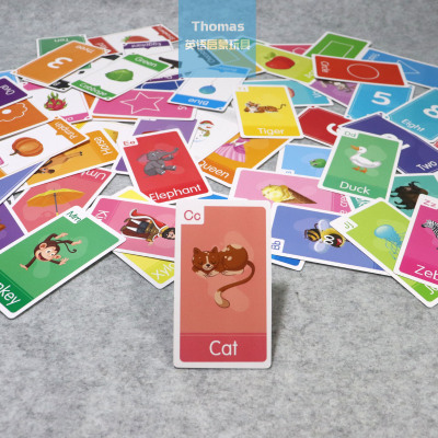跨境英语启蒙Flashcard字母闪卡数字颜色形状认知卡儿童早教