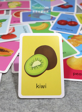 跨境英语启蒙Flashcards闪卡早教单词认知卡教具动物水果蔬菜身体