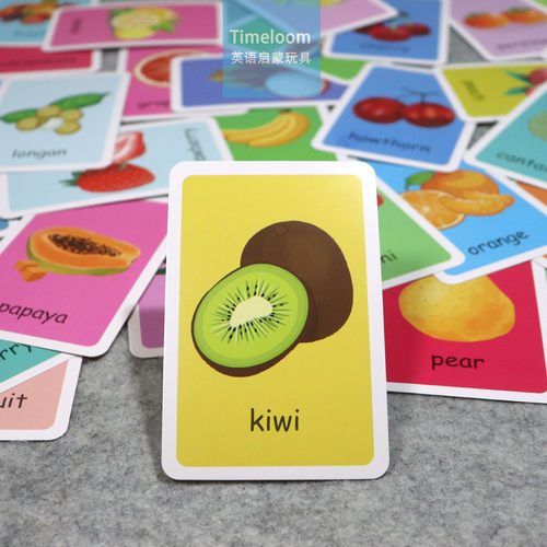 跨境英语启蒙Flashcards闪卡早教单词认知卡教具动物水果蔬菜身体