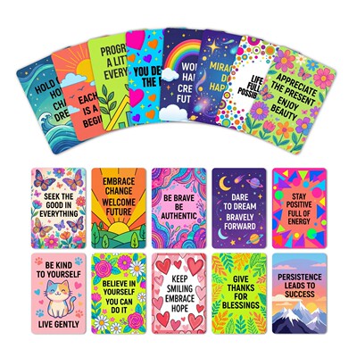 跨境英文Card自我鼓励卡片手绘插画风格简约正能量励志手写留言卡