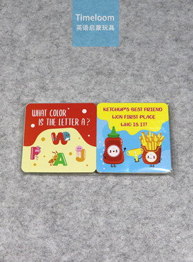 跨境英文Flashcard儿童问答闪卡动物食物刮刮卡互动游戏午餐卡