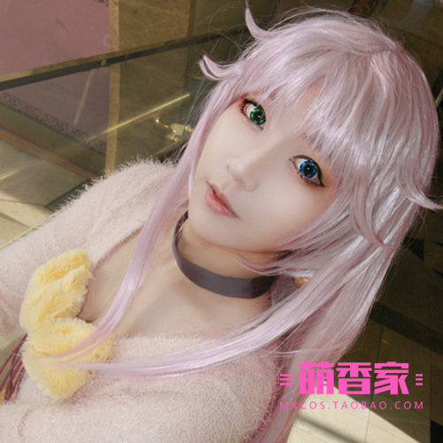 萌香家K/NEKO 猫 100cm淡粉色动漫长直发 超原版cosplay假发