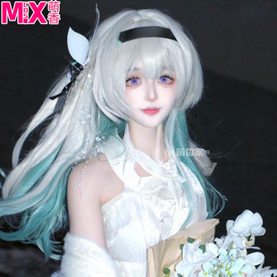 萌香家崩坏：星穹铁道 流萤 cos假发 仿真头皮顶 拼色染色渐变