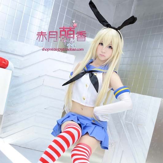 萌香家 cosplay假发 舰队 岛风号 舰娘 雪小路野蔷薇 小叽