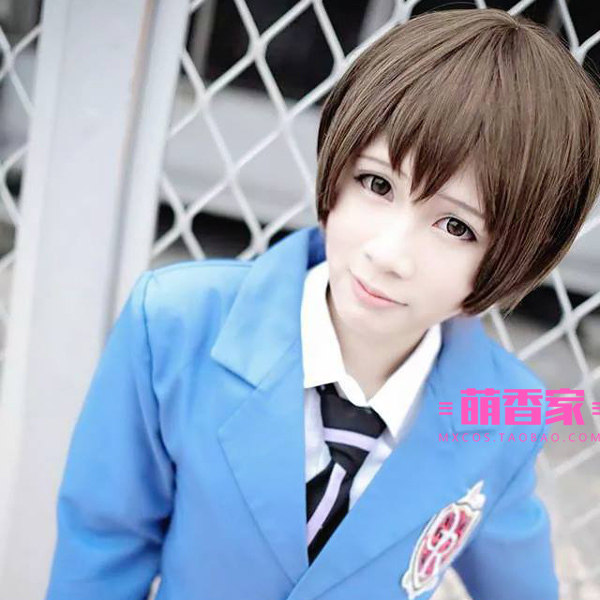 樱兰高校男公关部 藤冈春绯 混棕 收脸 短发 动漫 cosplay 假发