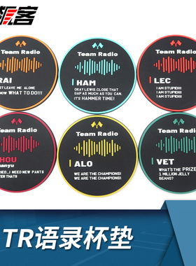 F1赛车文创2024年中国站F1车手TR名言杯垫周冠宇C44勒克莱尔SF-24