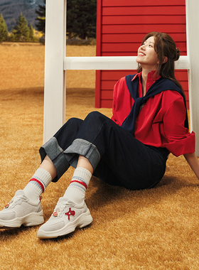 Pansy盼喜日本女鞋休闲运动鞋轻便厚底百搭2025年秋季新款4267