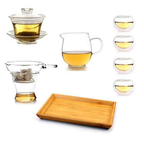 AlfunBel艾芳贝儿高硼硅耐热玻璃公杯公道杯茶漏茶滤盖碗品杯茶具