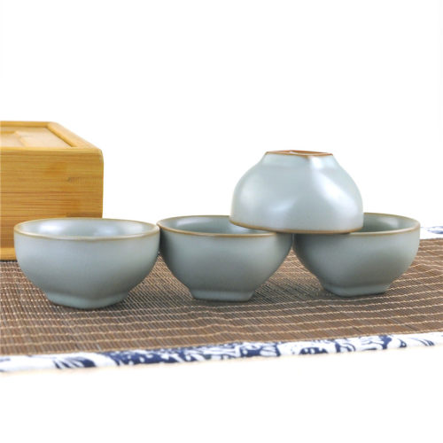 天青汝窑陶瓷功夫茶具小茶杯品茗泡茶盏红茶单杯