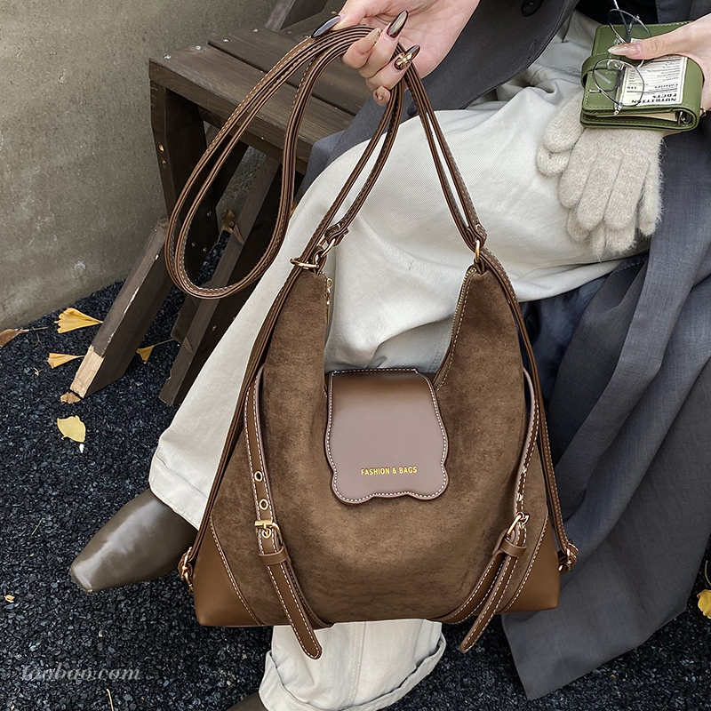 复古大容量双肩包通勤托特包
