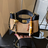 时尚 超火撞色手提小包包女2025新款 精致迷你百搭斜挎包外出小拎包