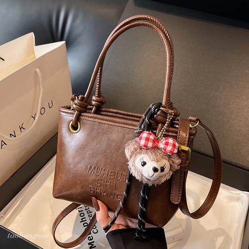 杺薇美拉德棕新款斜挎水桶包