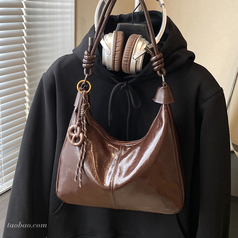 复古油蜡皮托特包单肩包