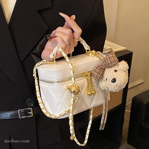 菱格链条女小方包盒子包