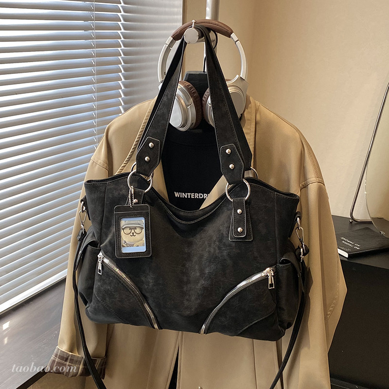 复古磨砂大容量包包2025新款休闲松弛感女士单肩斜挎包手提托特包,箱包皮具/热销女包/男包,托特包,淘宝优惠券,粉丝福利购,淘宝优惠卷