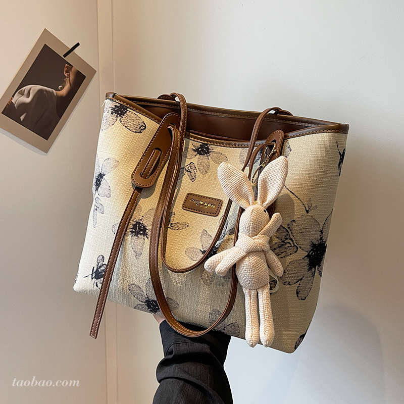 休闲帆布托特包大容量单肩包