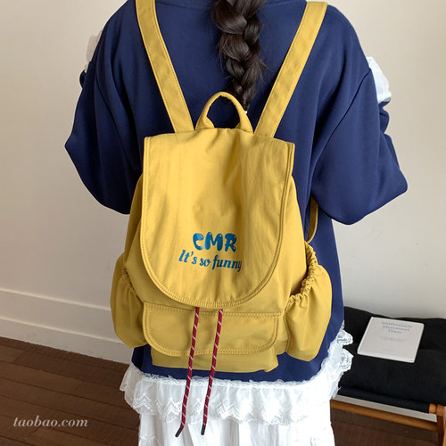 新款复古双肩背包大容量