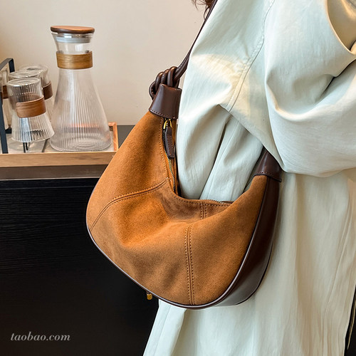 2025新款复古休闲单肩饺子包