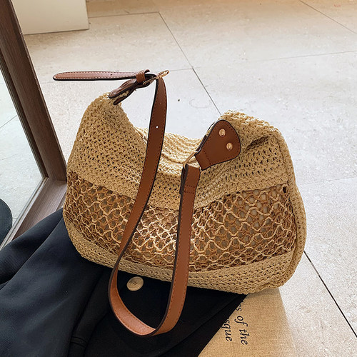 法式海边度假田园风森系编织包