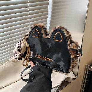 超火单肩包 撞色百搭斜挎包时尚 复古磨砂小众包包女2025新款 秋冬季