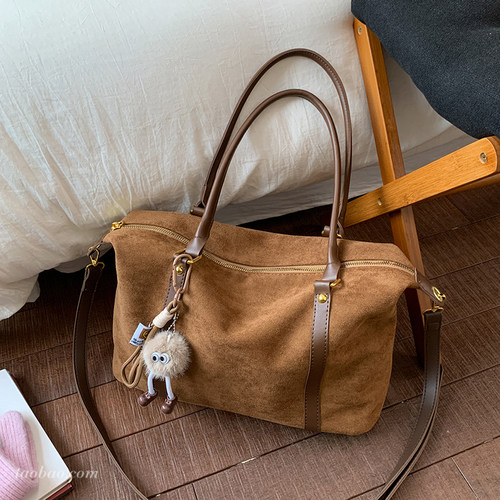 复古百搭托特包大容量单肩斜挎包