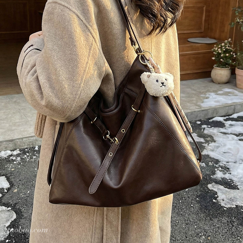 高级感复古女双肩包2026新款通勤大容量后背包多用单肩斜挎托特包,箱包皮具/热销女包/男包,托特包,淘宝优惠券,粉丝福利购,淘宝优惠卷