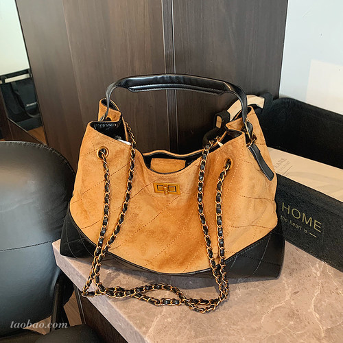 2025新款菱格链条包复古托特包