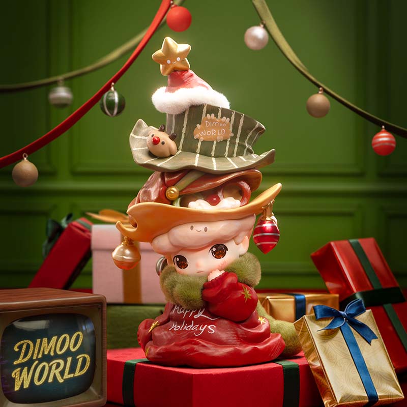POPMART泡泡玛特DIMOO成为一棵圣诞树手办吊卡摆件圣诞节礼物