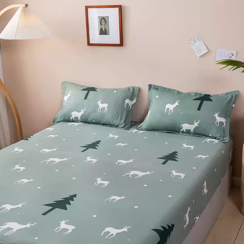 外贸床笠单件纯棉松紧带儿童床罩全包草莓床单三件套套上下铺床2