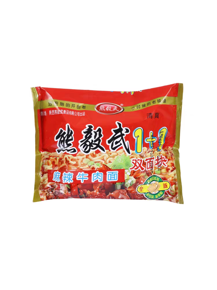 熊毅武方便面麻辣味干吃面(有料包)50袋整箱怀旧儿时零食干脆面