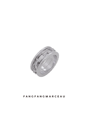 原创设计通用镀金链条镶钻戒指