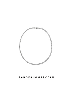 冰块单排宝石镶嵌项链