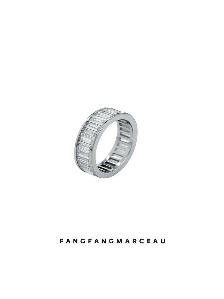 百搭日常925银时尚排钻戒指