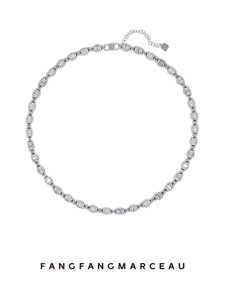 原创设计镀金情侣双面镶嵌项链