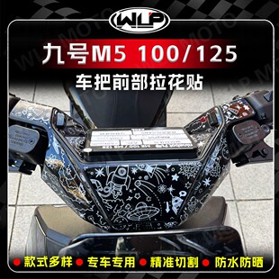 适用九号M5 100/125电动车把前方装饰拉花贴纸风挡贴花贴膜改装件