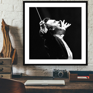 Claudio Abbado 克劳迪奥阿巴多 古典音乐家指挥家钢琴房教室挂画