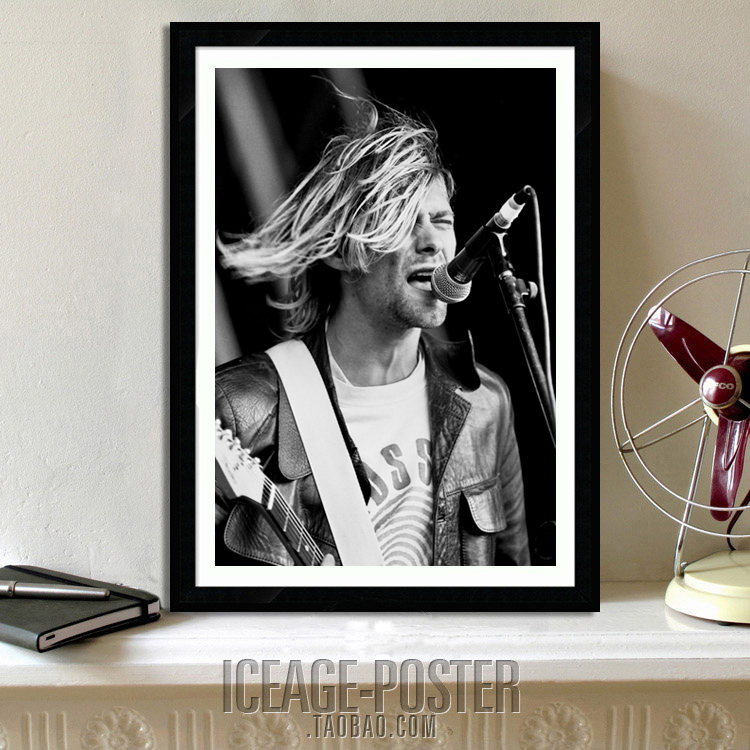 科特·柯本 kurt cobain nirvana乐队明星海报装饰画音乐酒吧挂画