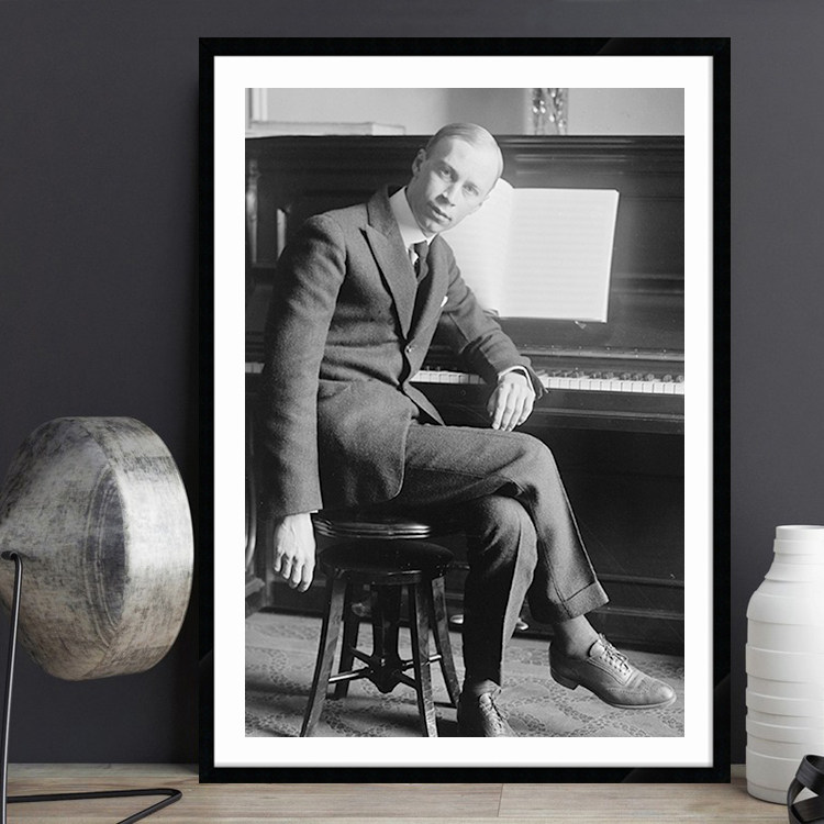 普罗科菲耶夫古典钢琴家作曲指挥家音乐家装饰画琴房琴行教室墙画