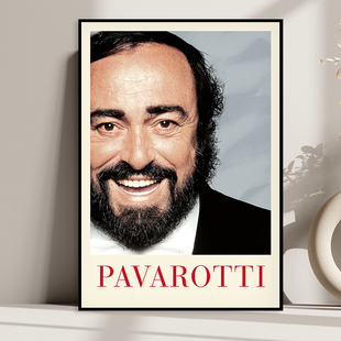 Pavarotti 世界男高音歌唱家帕瓦罗蒂海报古典音乐家琴房教室挂画