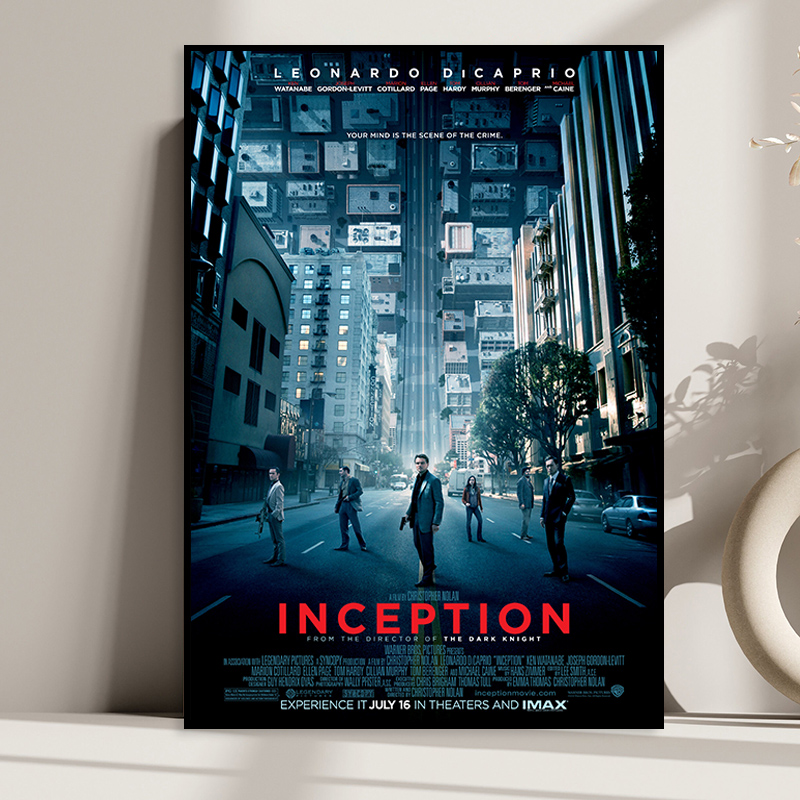 Inception 诺兰盗梦空间经典科幻电影海报装饰画影院酒吧床头挂画图片