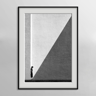 Ho Fan 何藩作品 香港风情街景黑白人物摄影装饰画港式茶餐厅壁画