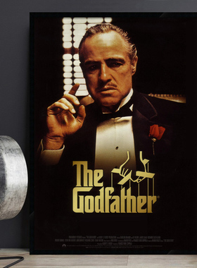 The Godfather 教父经典电影海报装饰画影院复古怀旧酒吧有框挂画
