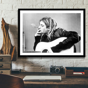 Kurt  Cobain 科特柯本摇滚明星海报吉他乐器装饰画音乐酒吧壁画