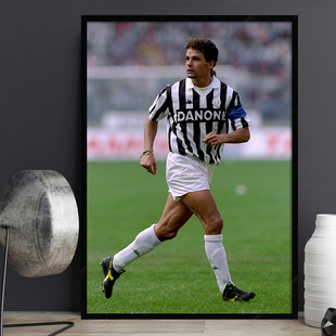 Roberto Baggio巴乔 意大利足球明星海报 世界杯饭店酒吧有框挂画