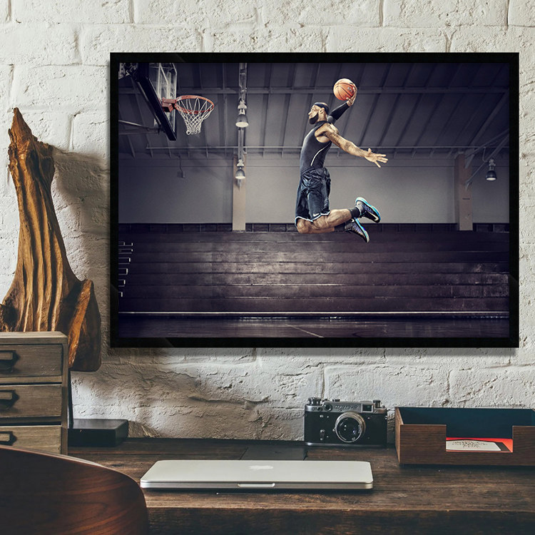 lebron james 勒布朗詹姆斯海报nba篮球球星宿舍球馆球有框挂画