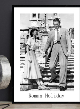 Roman Holiday 罗马假日电影海报装饰画餐咖啡厅酒吧赫本床头挂画