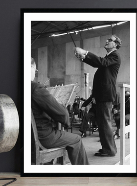 otto klemperer 克伦佩勒 爱乐乐团指挥家音乐家琴房教室有框壁画