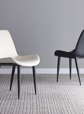 轻奢餐椅高级感家用凳子餐厅靠背简约白色洽谈椅子佛山餐桌椅黑色