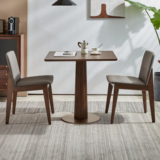 北欧简约现代家用方形餐桌椅组合实木饭桌休闲洽谈接待阳台小圆桌